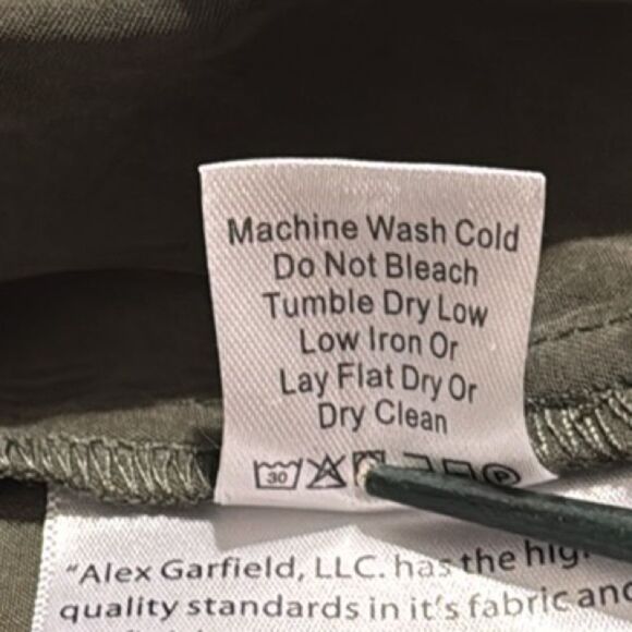 Alex Garfield Hunter Green Button Up Long Sleeve Cupro Tunic Blouse - Picture 16 of 16